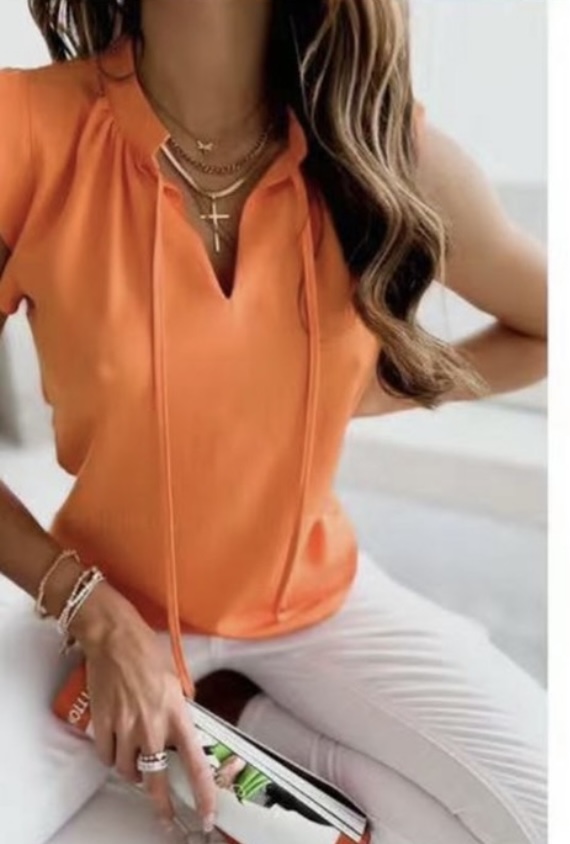 Basic sleeveless orange blouse OneSize